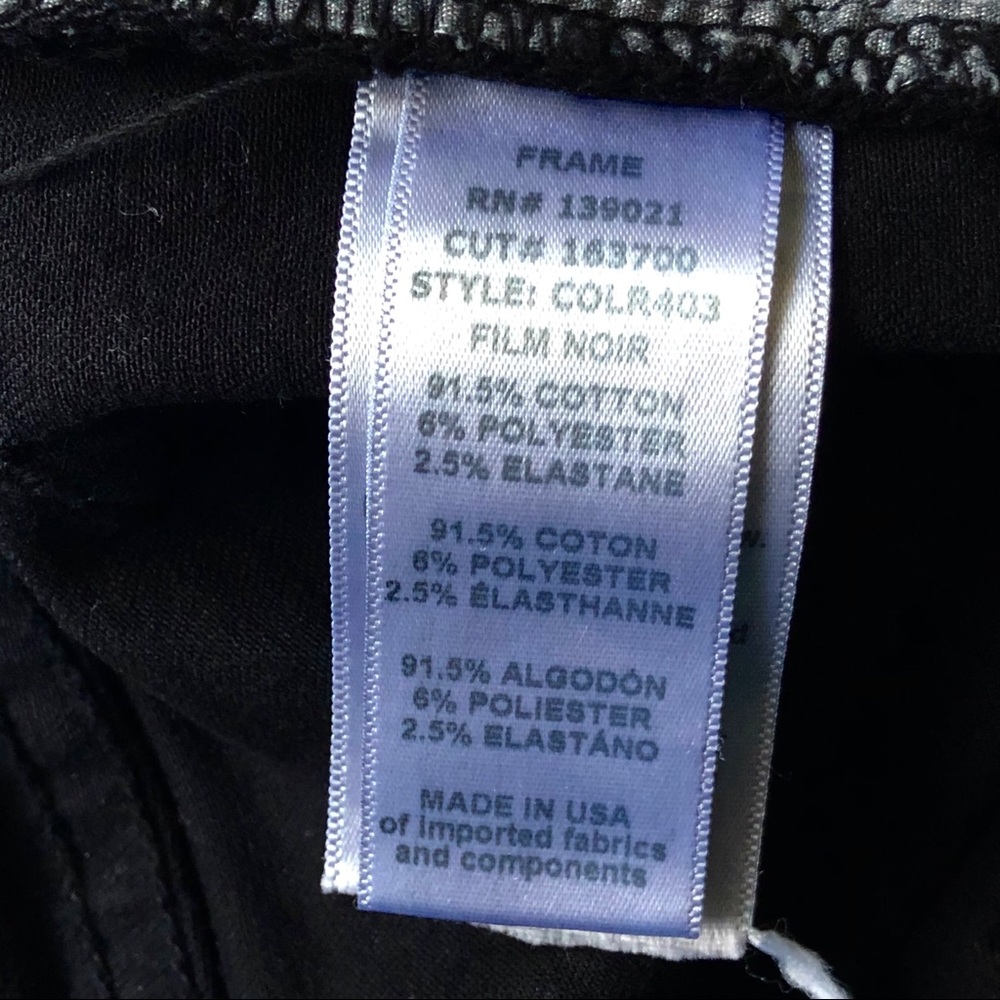 FRAME Black Denim Ripped 26 Le Skinny Film Noir - Picture 10 of 15